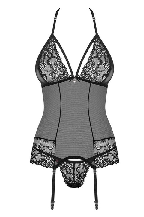 838-COR-1 gorset i stringi - black 838-COR-1 gorset i stringi - black