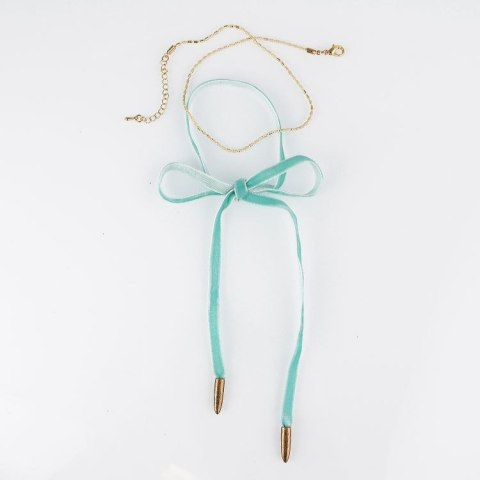 NASZYJNIK CHOKER VELVET CHAIN - MIĘTOWY N485M