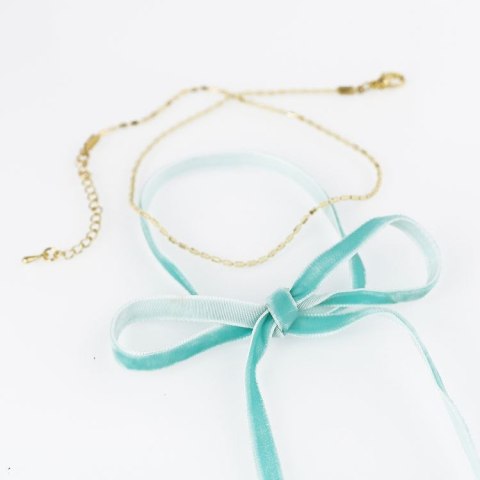 NASZYJNIK CHOKER VELVET CHAIN - MIĘTOWY N485M
