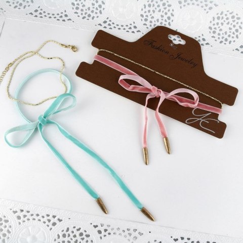 NASZYJNIK CHOKER VELVET CHAIN - MIĘTOWY N485M