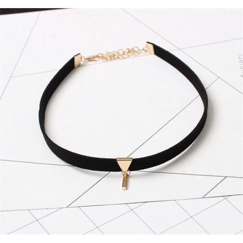 NASZYJNIK CZARNO-ZŁOTY CHOKER TASIEMKA N471