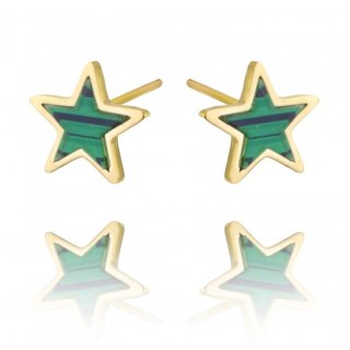 Kolczyki ze stali szlachetnej pozłacanej 14k złotem KST2951