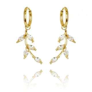 Kolczyki ze stali szlachetnej pozłacanej 14k złotem KST2972