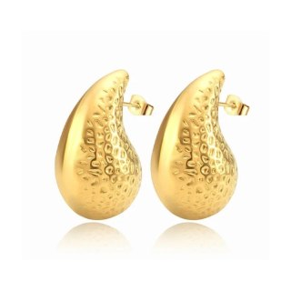 Kolczyki ze stali szlachetnej pozłacanej wkrętki 3,1 cm KST3172