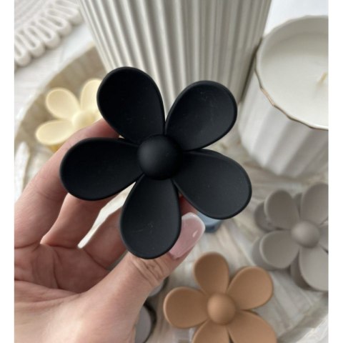 Spinka do włosów klamra XL kwiat czarna 7x7,5 cm SP152CZ