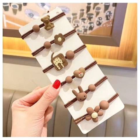 Zestaw frotek gumek 6w1 na plakietce Misie GUM142