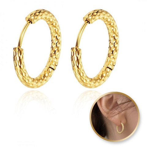 Kolczyki KOŁA ze stali szlachetnej platerowane 14k złotem KST3315