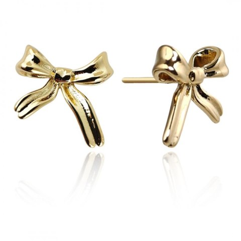 Kolczyki ze stali szlachetnej platerowane 14k złotem, sztyft KOKARDY KST3371