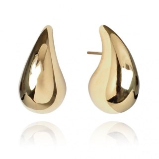 Kolczyki ze stali szlachetnej pozłacanej wkrętki 1,6 cm KROPLE KST3376