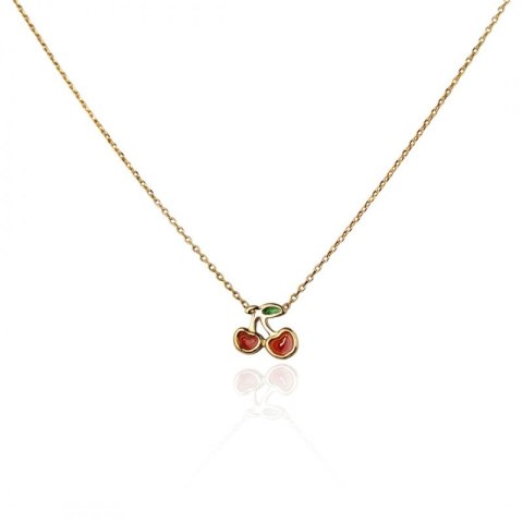 Naszyjnik stal szlachetna pozłacana 14k złotem WISIENKI NST2190