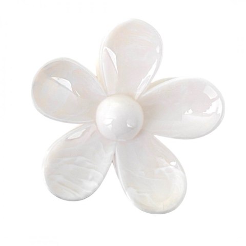 Spinka do włosów klamra XL kwiat Marmurek biały 7,5 x 8cm SP379B