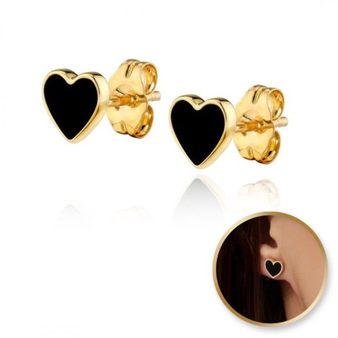 Kolczyki ze stali szlachetnej pozłacanej wkrętki KST2982