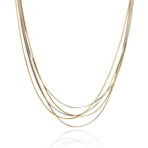 Naszyjnik złoto/srebro, stal chirurgiczna platerowana złotem NST2089