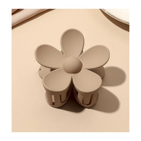 Spinka do włosów klamra XL kwiat beżowa 7x7,5 cm SP152K