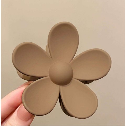 Spinka do włosów klamra XL kwiat beżowa 7x7,5 cm SP152K