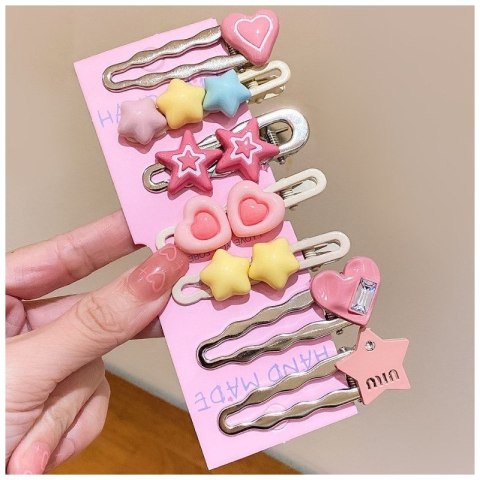 Zestaw pakiet 7w1 spinek wsuwek do włosów, metal, STARS SP414