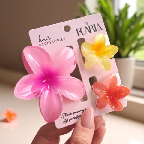 Zestaw spinek do włosów klamer 3w1, kwiat ombre XL + 2 szt. mini spinek SP415