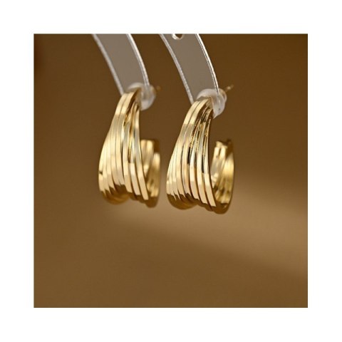 Kolczyki ze stali szlachetnej pozłacanej 14k złotem, sztyft srebro S925 KST3404