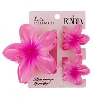Zestaw spinek do włosów klamer 3w1, kwiat XL + 2 szt. mini spinek róż SP390