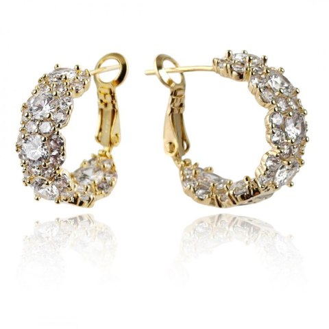 Kolczyki ze stali szlachetnej pozłacanej 14k złotem z cyrkoniami KST3336