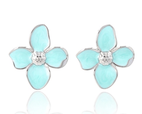 Kolczyki emaliowane kwiaty