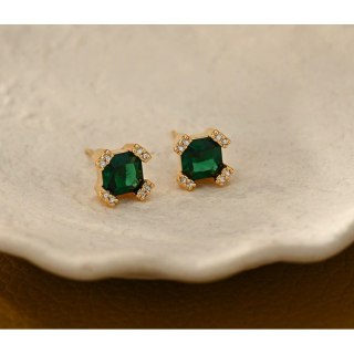 Kolczyki ze stali szlachetnej pozłacane 14k złotem, z cyrkoniami KST3416