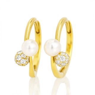 Kolczyki ze stali szlachetnej platerowane 14k złotem, zapięcie angielskie KST3467