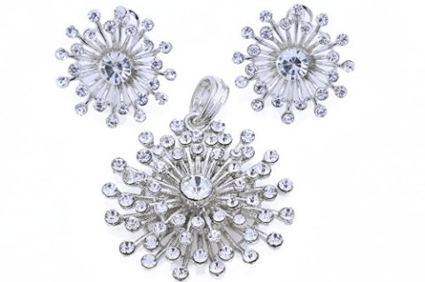 Komplet posrebrzany z cyrkoniami