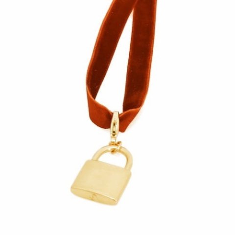 Kłódeczka na aksamitce (3.5cm)