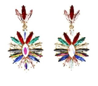 Kolczyk różnokolorowe kamienie