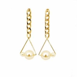 Kolczyki łańcuszek z perłą
