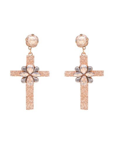 Kolczyki krzyże z cyrkoniami