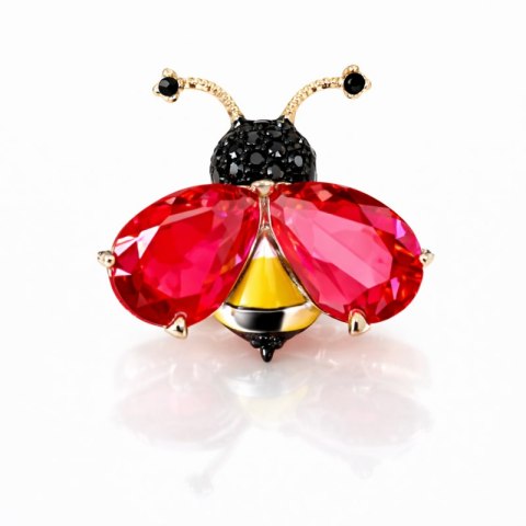 Broszka ozdobna Pins - czerwony Owad BZ230