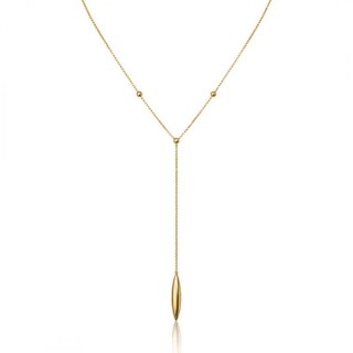 Długi naszyjnik stal szlachetna pozłacana 14k złotem NST2241