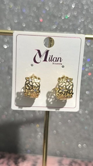 Kolczyki ażurowe – kolekcja Ażurkowa | model Kwiatek z cyrkonią