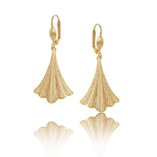 Kolczyki wiszące, wachlarzyki z dziurkami