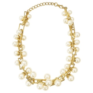 Kolia Zarka perły na złotym łańcuchu