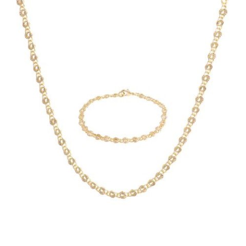 Komplet, płaskie, ozdobne, szlifowane ogniwa 2