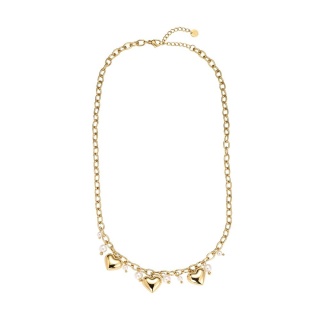 Naszyjnik dmuchane serca z perełkami