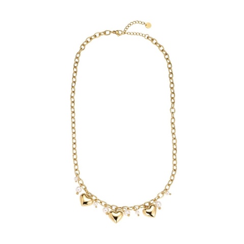 Naszyjnik dmuchane serca z perełkami