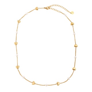 Naszyjnik serduszka z perełkami