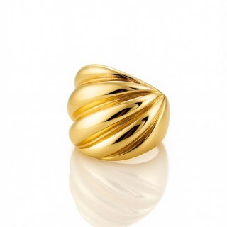 Pierścionek stal chirurgiczna platerowana złotem PST997, Rozmiar pierścionków: US7 EU14