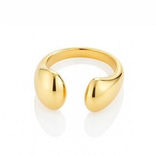 Pierścionek stal chirurgiczna platerowana złotem regulowany PST989