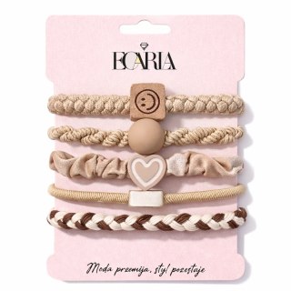 Zestaw frotek gumek 5w1 na plakietce beż GUM192