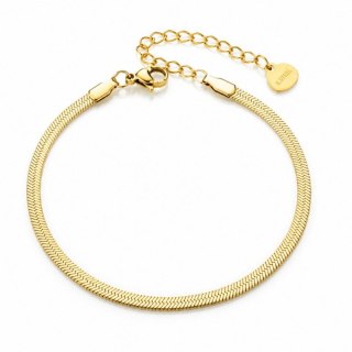 Bransoletka na rękę stal chirurgiczna pozłacana 14k złotem, żyłka 3mm BST1636