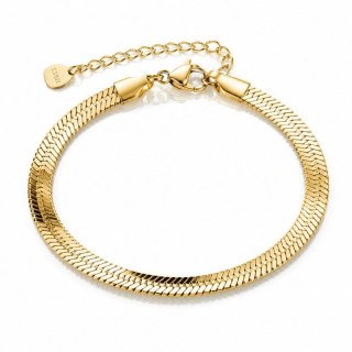 Bransoletka na rękę stal chirurgiczna pozłacana 14k złotem, żyłka 5mm BST1637